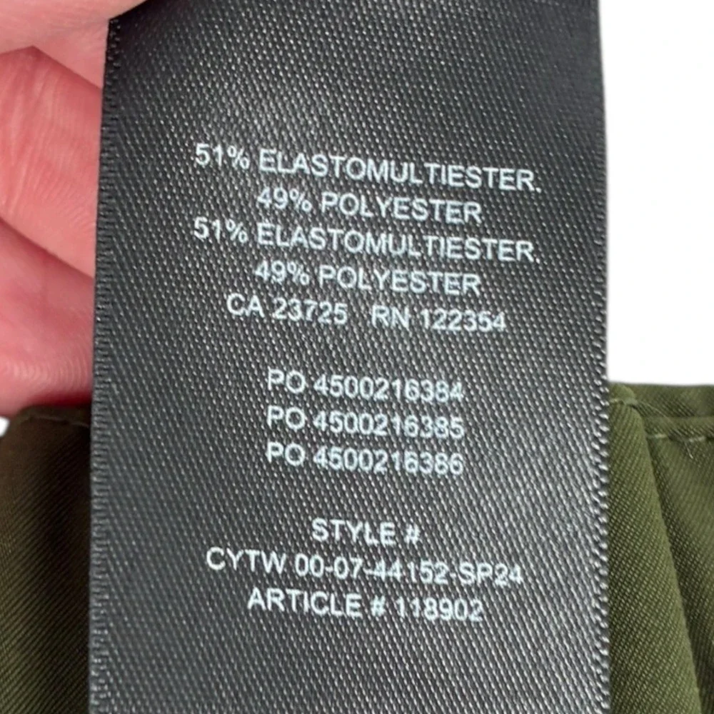 Aritzia Babaton Cargo Mini Skirt 6 Olive‎ Utility Zip Pockets Cinch Hem